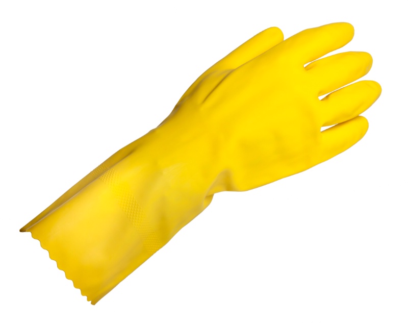 Handske latex Universal Plus gul flergångs - XL