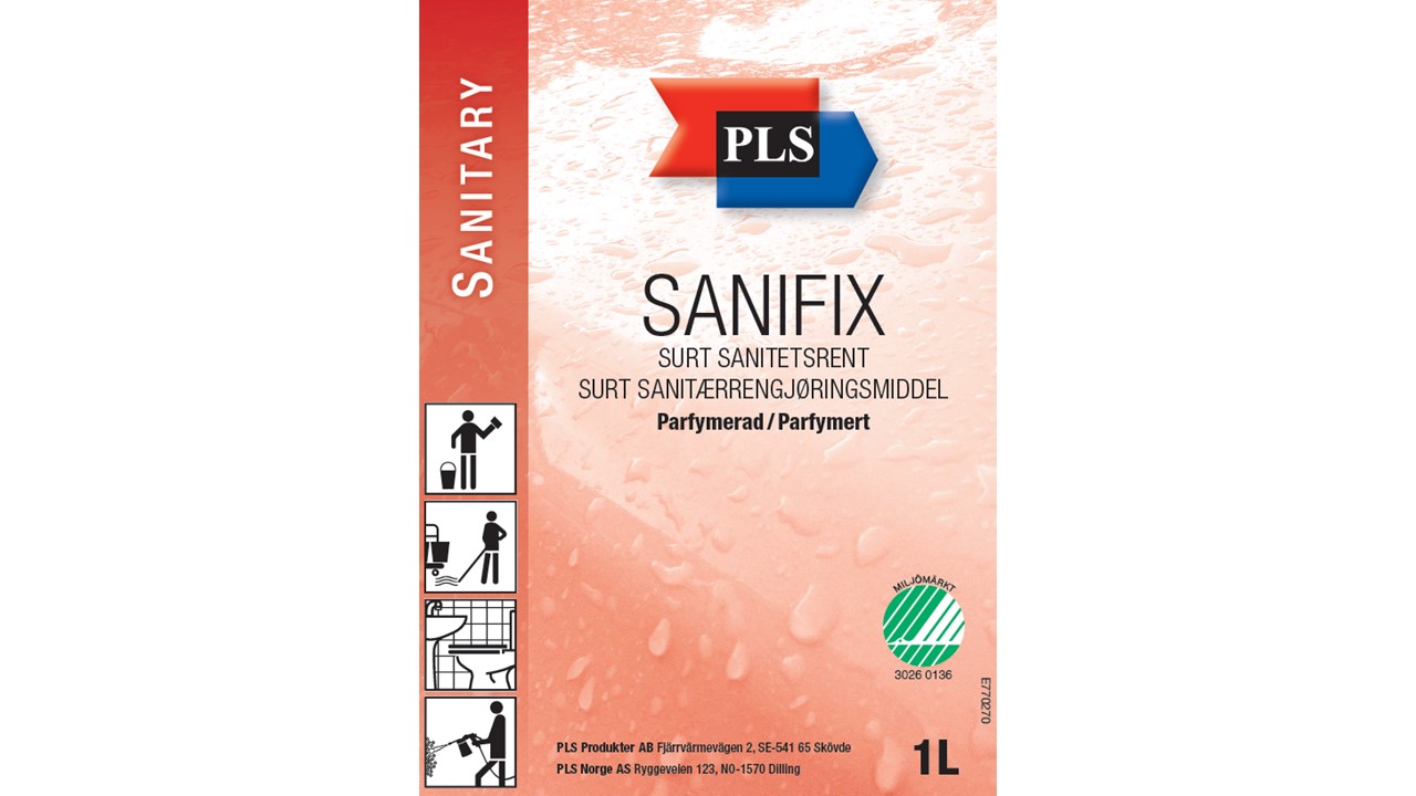 Etikett Brukslösning Sanifix parfymerad